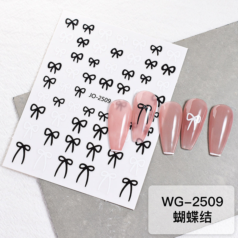 Wholesale Simple Bow Star Thin Ligament Back Glue Star Nail Art Nail Sticker